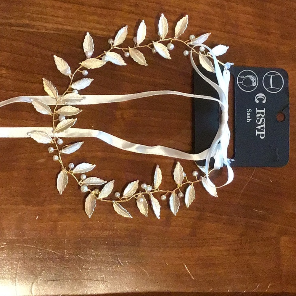 RSVP Gold and pearl, wire headband/belt/necklace.